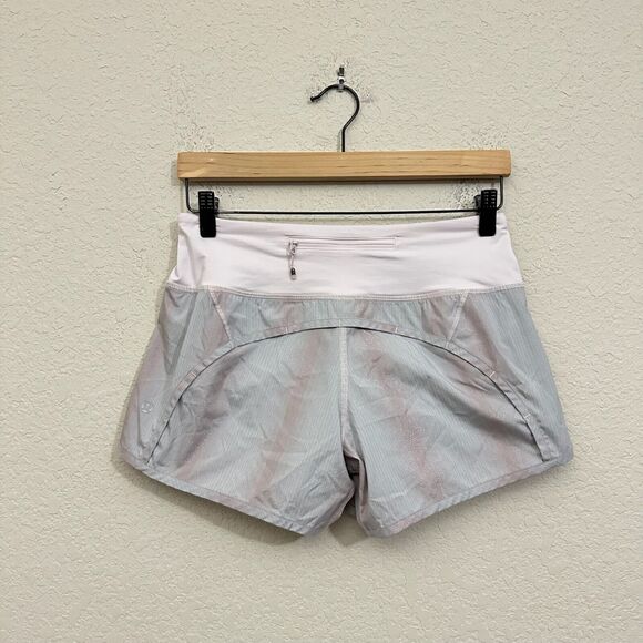 lululemon athletica Pants - LULULEMON Run Times Shorts in Light Green/Metallic Blush Stripe